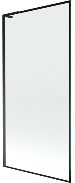 Mexen Next L, 1-křídlová vanová zástěna 90 x 150 cm, 6mm čiré sklo-černý vzor, ​​černý profil, 895-090-000-03-70-70
