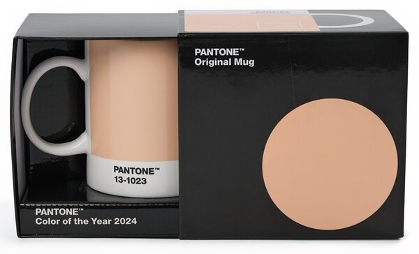 Světle oranžový porcelánový hrnek Pantone Peach Fuzz 13-1023 375 ml