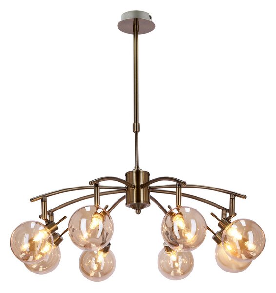 Závěsné bodové svítidlo LENTINI - 8xG9, 40W, patina / jantarové