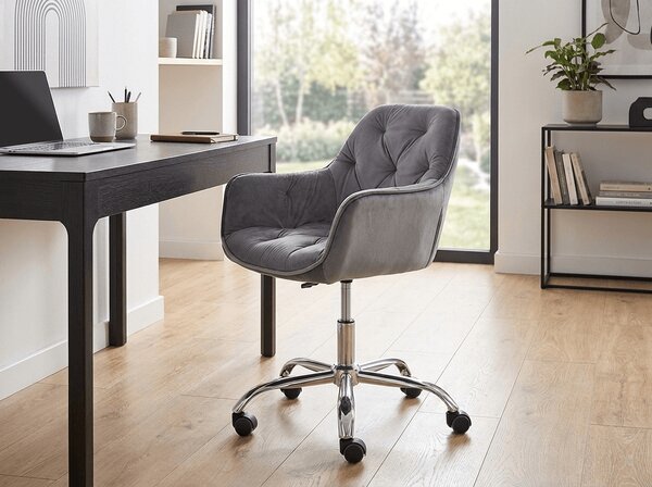 Kancelářské křeslo Q-190 VELVET, šedé