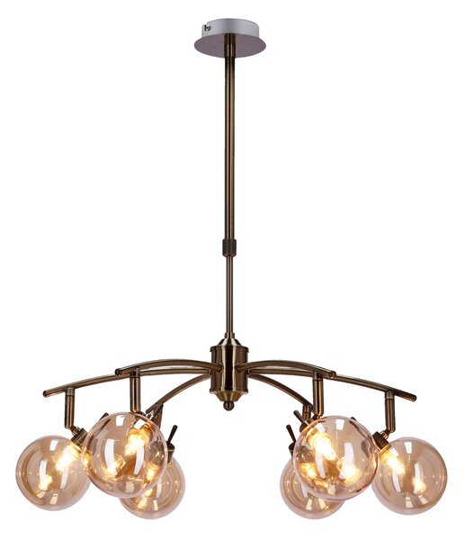 Závěsné bodové svítidlo LENTINI - 6xG9, 40W, patina / jantarové