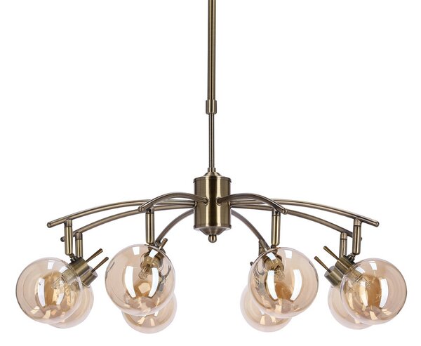 Závěsné bodové svítidlo LENTINI - 8xG9, 40W, patina / jantarové
