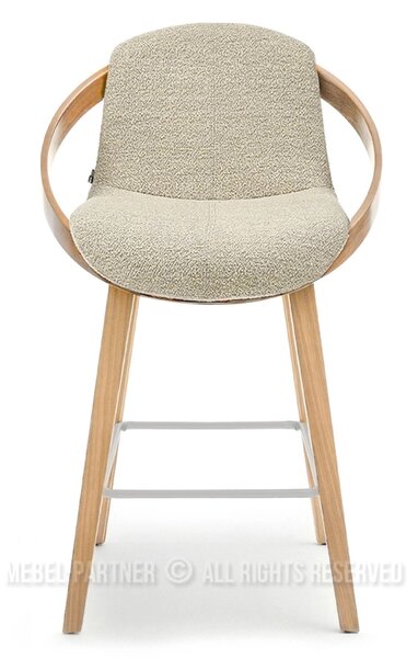 Designová barová židle HODA - dub / béžová
