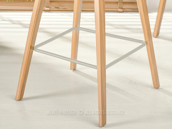 Designová barová židle HODA - dub / béžová
