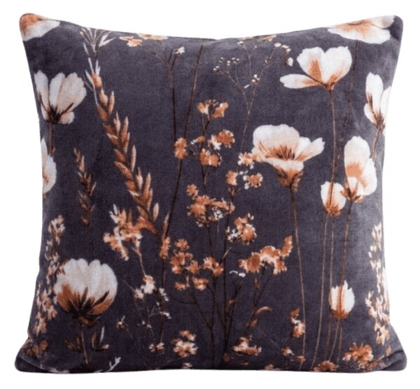 Oboustranný povlak na polštářek DUO SENSE ARVENA 45x45 cm mikroplyš/flanel, tmavě šedý