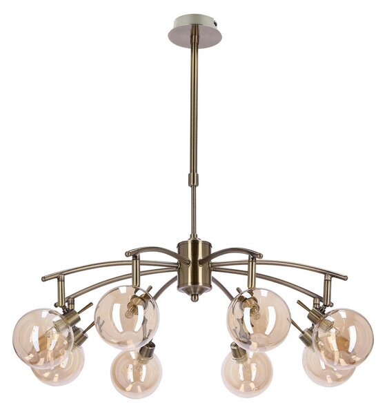Závěsné bodové svítidlo LENTINI - 8xG9, 40W, patina / jantarové