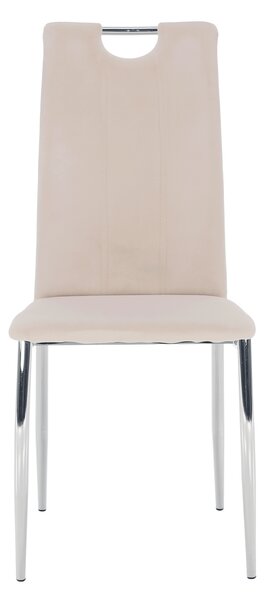 KONDELA Jídelní židle, béžová Dulux Velvet látka / chrom, OLIVA NEW