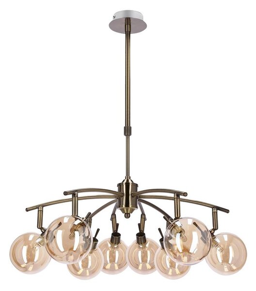 Závěsné bodové svítidlo LENTINI - 8xG9, 40W, patina / jantarové