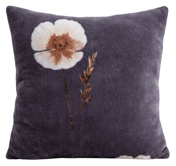 Oboustranný povlak na polštářek DUO SENSE ARVENA 45x45 cm mikroplyš/flanel, tmavě šedý