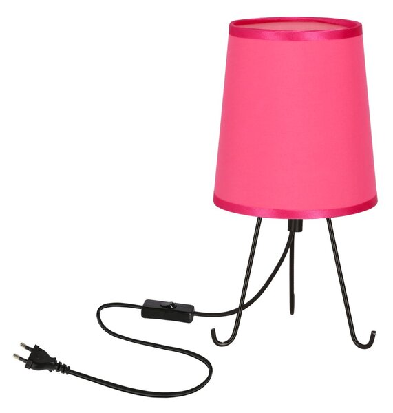 Stolní lampa trojnožka SMALLY - 1xE14, 40W, černá / růžová