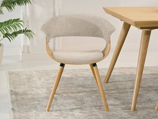 Designová jídelní židle MAITE - dub / béžová