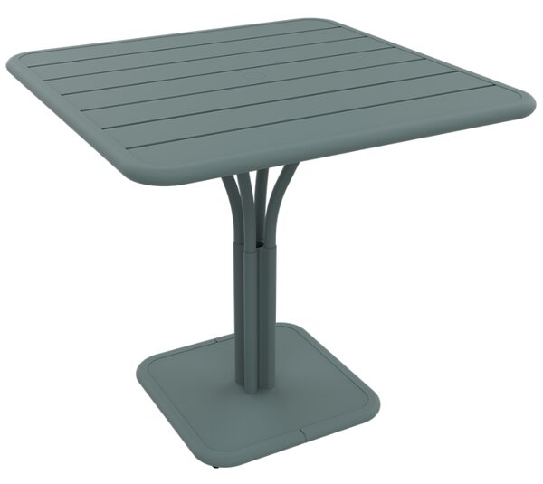 Šedý kovový stůl Fermob Luxembourg Pedestal 80 x 80 cm