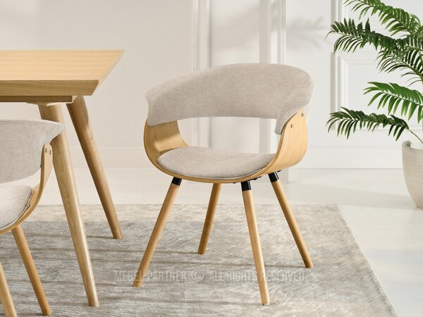Designová jídelní židle MAITE - dub / béžová