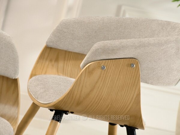 Designová jídelní židle MAITE - dub / béžová