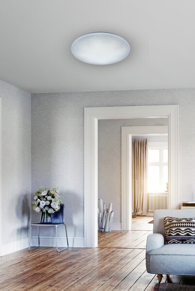 Stropní LED svítidlo LUKIDA bílá, třpytivý efekt