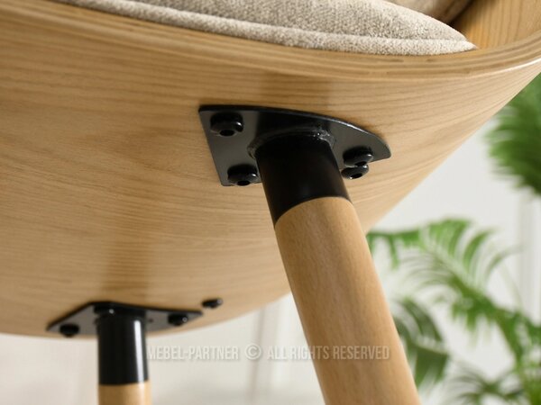 Designová jídelní židle MAITE - dub / béžová