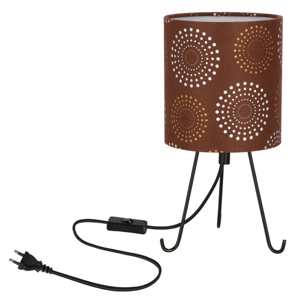 Stolní lampa trojnožka SMALLY - 1xE14, 40W, černá / hnědá