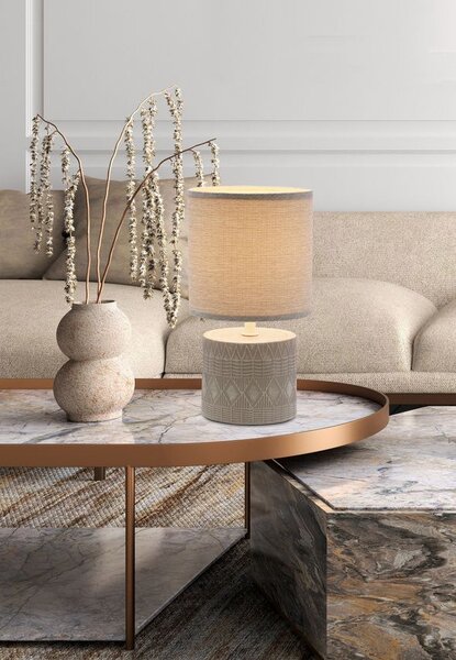 Moderní stolní lampa DINA - 1xE14, 40W, šedá