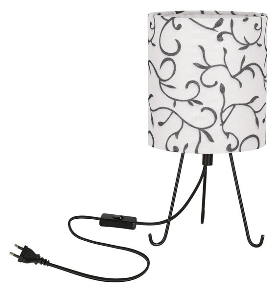 Stolní lampa trojnožka SMALLY - 1xE14, 40W, černá / bílá