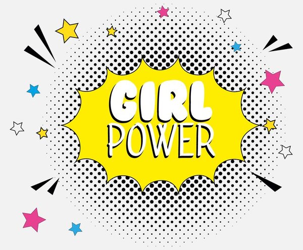 Tapeta s pop art nápisem - GIRL POWER