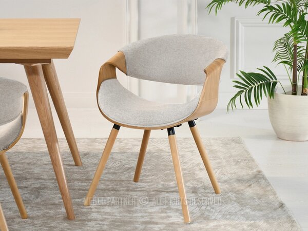 Designová jídelní židle SAROLTA - šedá / dub