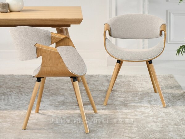 Designová jídelní židle SAROLTA - šedá / dub