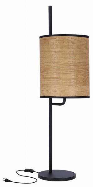 Skandinávská stolní lampa ZETA - 1xE27, 40W, černá / hnědá