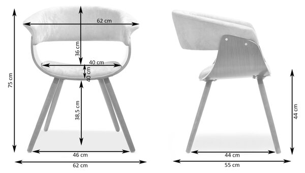 Designová jídelní židle MAITE - dub / béžová