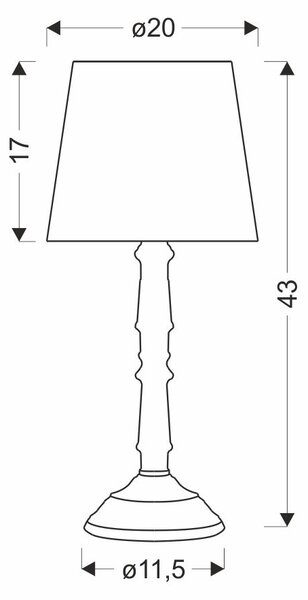 Stolní lampa na noční stolek CARDINALE 1 - 1xE27, 40W, tmavá šedá / tmavý len