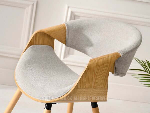 Designová jídelní židle SAROLTA - šedá / dub