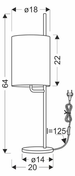 Skandinávská stolní lampa ZETA - 1xE27, 40W, černá / hnědá