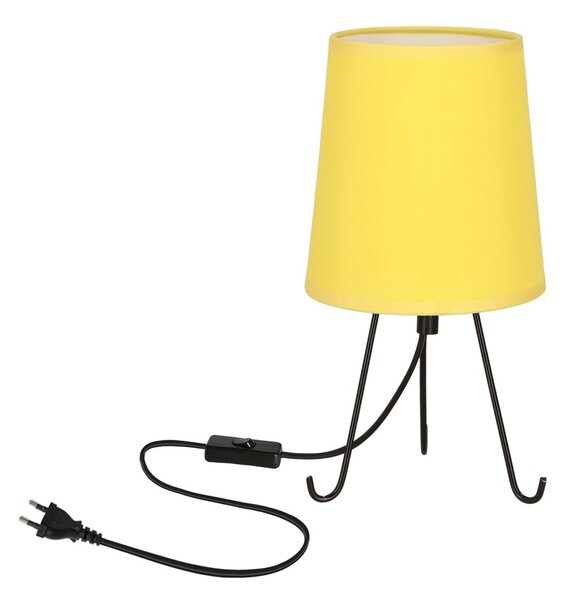 Stolní lampa trojnožka SMALLY - 1xE14, 40W, černá / žlutá
