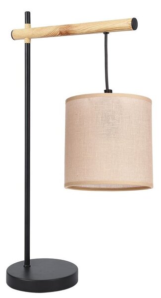 Stolní lampa COMBI - 1xE27, 60W, černá / hnědá / béžová