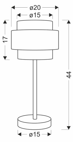 Moderní stolní kulatá lampa HARE - 1xE27, 60W, černá / stříbrná / šedá