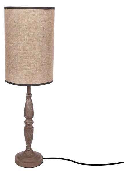 Stolní lampa na noční stolek CARDINALE 4 - 1xE27, 40W, tmavá šedá / tmavý len