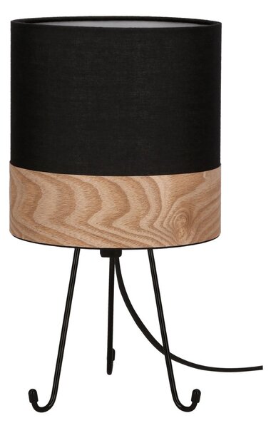 Stolní lampa trojnožka SMALLY - 1xE14, 40W, černá / ořech
