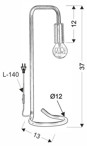 Industriální stolní lampa HERA - 1xE14, 40W, černá / zlatá