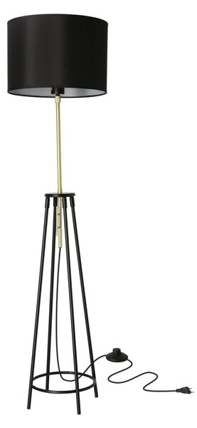Moderní stojací lampa TEGOLA - 1xE27, 60W, černá / matná zlatá