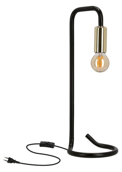 Industriální stolní lampa HERA - 1xE14, 40W, černá / zlatá