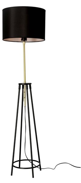 Moderní stojací lampa TEGOLA - 1xE27, 60W, černá / matná zlatá