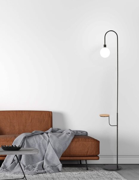 Stojací skandinávská lampa VANITY - 1xG9, 40W, černá / bílá