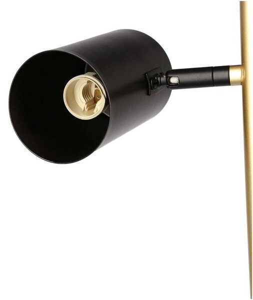 Designová podlahová lampa PERRET - 2xGU10, 15W, černá / zlatá