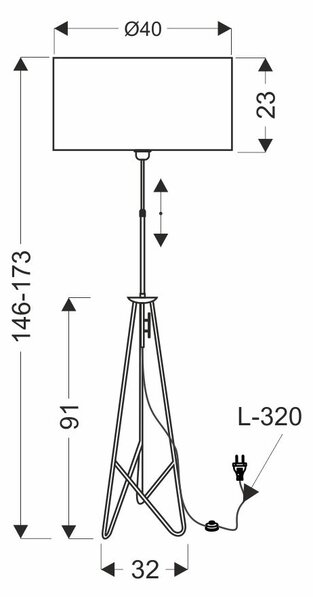 Moderní stojací lampa FLOAT - 1xE27, 60W, černá / červená