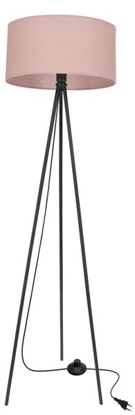 Stojací lampa trojnožka SHANTI - 1xE27, 40W, černá / vřesová růžová