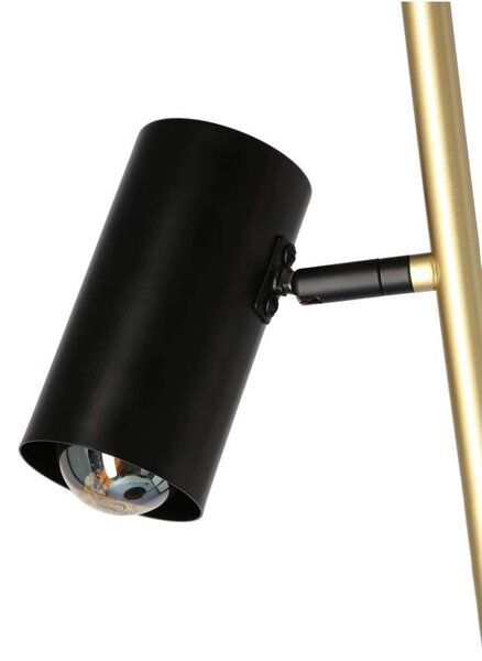 Designová podlahová lampa PERRET - 2xGU10, 15W, černá / zlatá