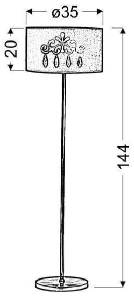 Moderní podlahová lampa DECOR - 1xE27, 60W, chromovaná / červená