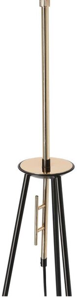Designová stojací lampa trojnožka TAFLO - 1xE27, 60W, černá / zlatá / bílá