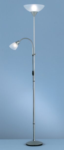 Stojací lampa ERZWO stříbrná/bílá