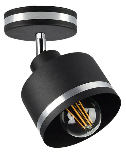 Nástěnné / stropní loftové osvětlení WAMA - 1xE27, 40W, černé / stříbrné