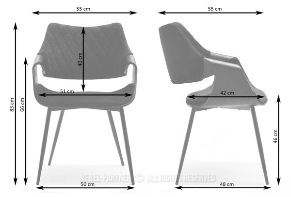 Designová jídelní židle NENET - dub / béžová